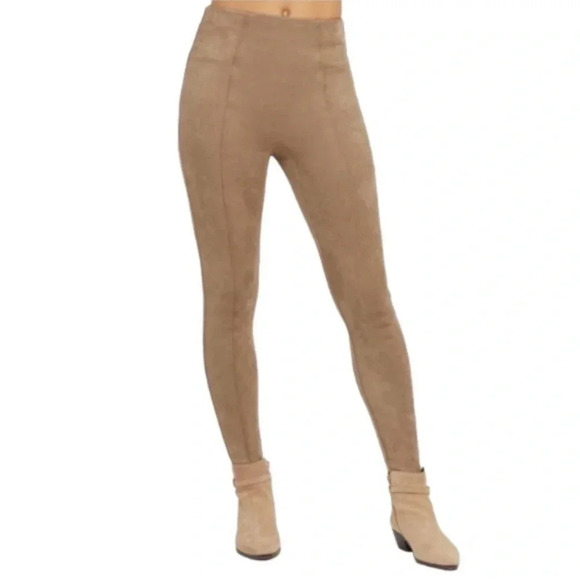 Spanx Faux Suede Leggings in Camel Size Medium - Picture 2 of 13